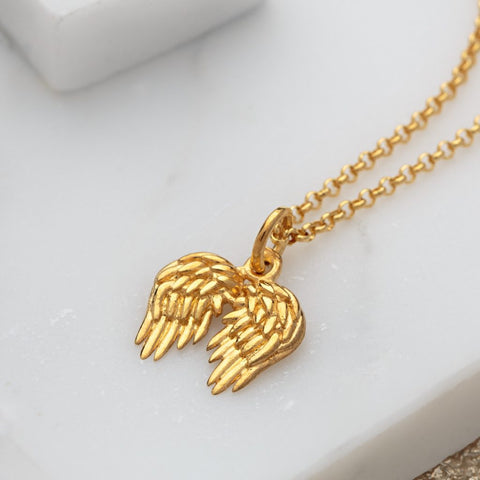 Lily Charmed Gold Small Angel Wings Necklace